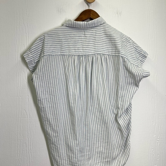 Madewell - Central Blue And White Erin Stripe Oversized Button Down Blouse XXS - Picture 14 of 15